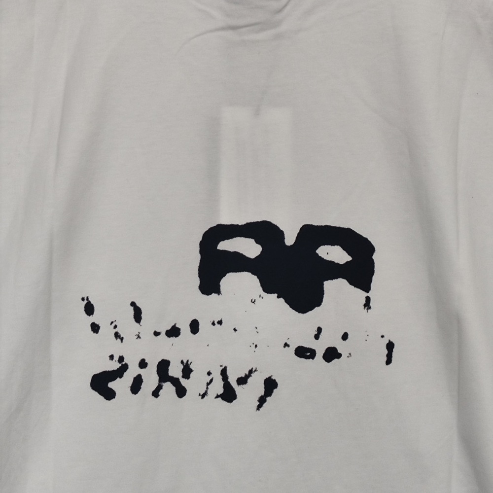 Balenciaga White T-Shirt with Black Graphic Logo - Picture 8 of 10